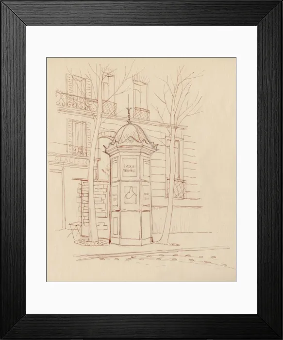 Framed Print : Advertising column, Paris, France, 1951. Creator: Shirley Markham