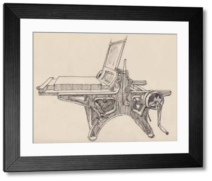 Framed Print : Litho-press, 1951. Creator: Shirley Markham Framed Print : Litho-press, 1951. Creator: Shirley Markham