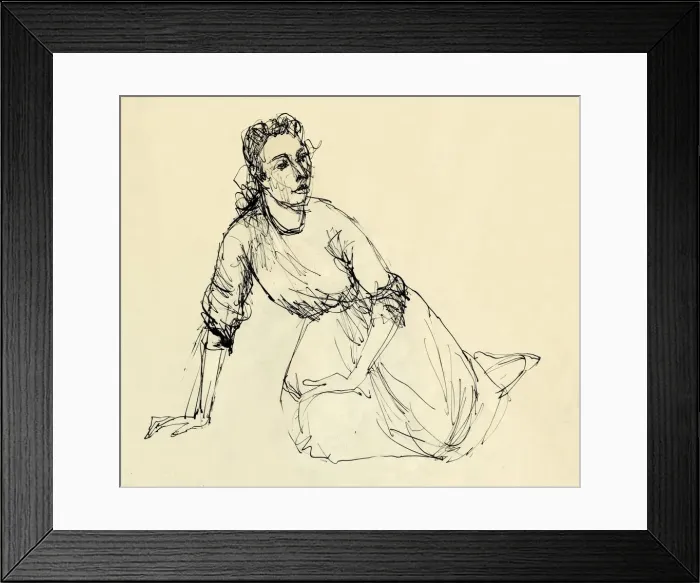 Framed Print : Seated woman, c1950. Creator: Shirley Markham