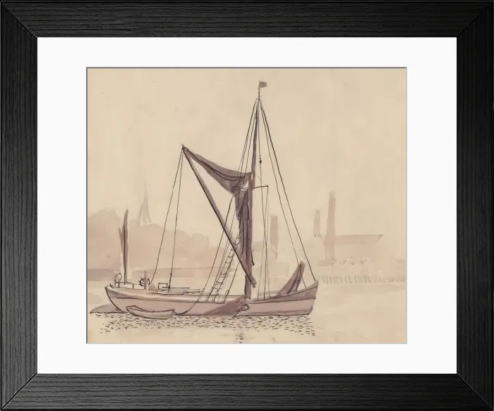 Framed Print : Thames barge, 1951. Creator: Shirley Markham Framed Print : Thames barge, 1951. Creator: Shirley Markham