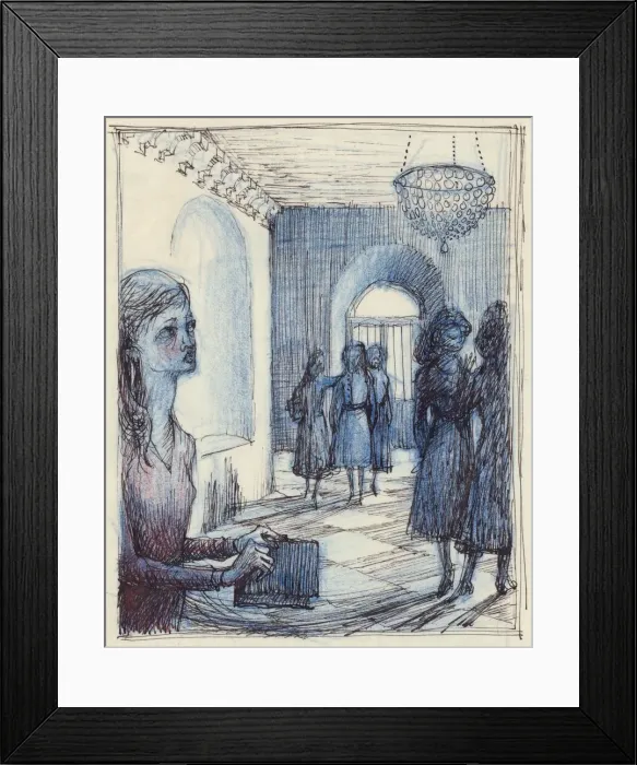 Framed Print : Woman holding a purse, c1952. Creator: Shirley Markham Framed Print : Woman holding a purse, c1952. Creator: Shirley Markham