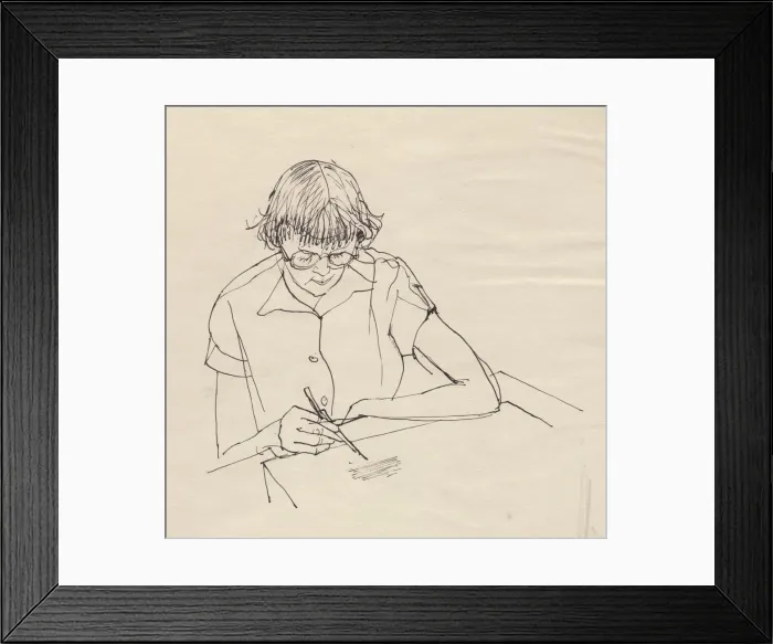 Framed Print : Woman drawing, c1950. Creator: Shirley Markham Framed Print : Woman drawing, c1950. Creator: Shirley Markham
