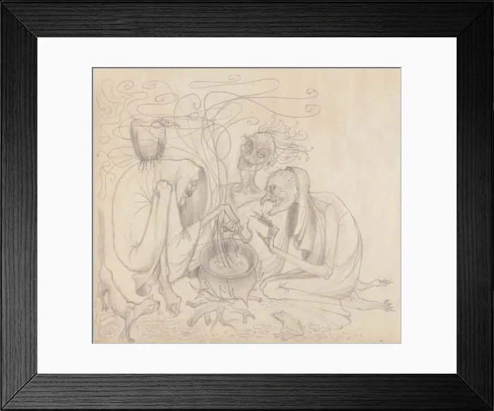 Framed Print : Three witches, c1950. Creator: Shirley Markham Framed Print : Three witches, c1950. Creator: Shirley Markham