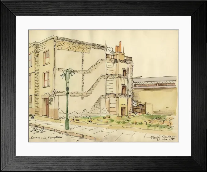 Framed Print : Bombed site, Hampstead, 1951. Creator: Shirley Markham Framed Print : Bombed site, Hampstead, 1951. Creator: Shirley Markham