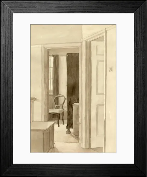 Framed Print : Interior with chair, c1950. Creator: Shirley Markham Framed Print : Interior with chair, c1950. Creator: Shirley Markham