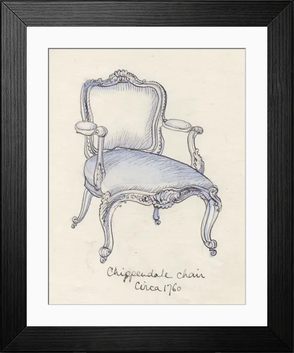 Framed Print : Chippendale chair, c1950. Creator: Shirley Markham Framed Print : Chippendale chair, c1950. Creator: Shirley Markham