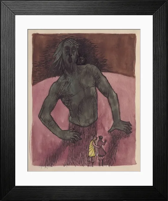 Framed Print : Dante and Virgil with giant, 1951. Creator: Shirley Markham Framed Print : Dante and Virgil with giant, 1951. Creator: Shirley Markham