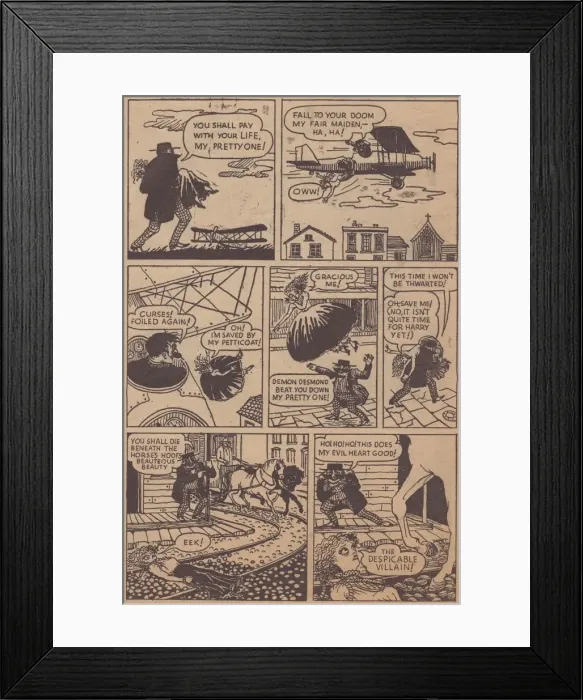 Framed Print : Desperate Desmond, cartoon strip, c1955. Creator: Shirley Markham Framed Print : Desperate Desmond, cartoon strip, c1955. Creator: Shirley Markham