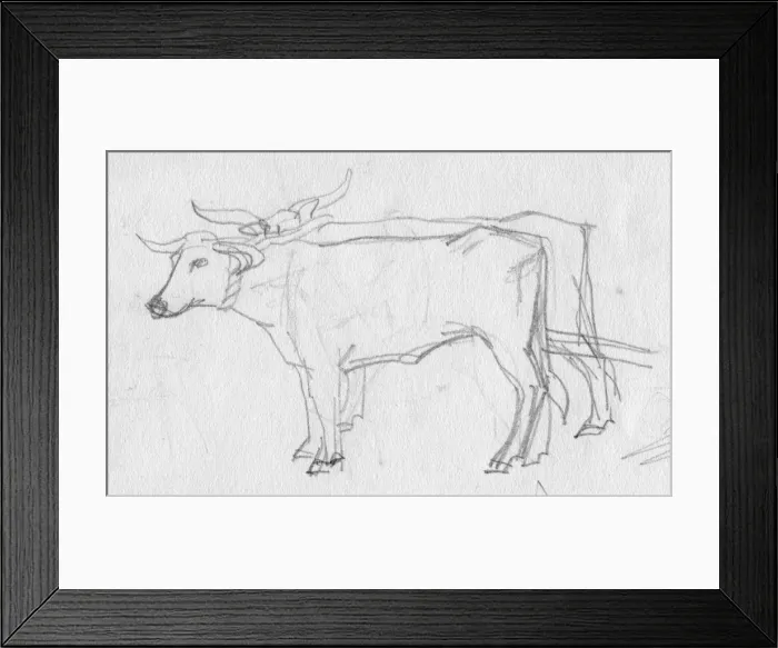 Framed Print : Oxen and cart, 12th century, (c1950). Creator: Shirley Markham Framed Print : Oxen and cart, 12th century, (c1950). Creator: Shirley Markham