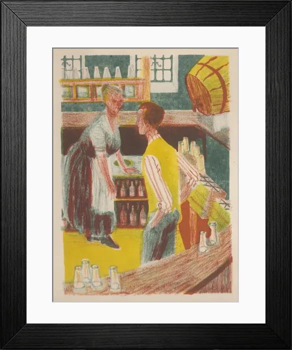 Framed Print : Behind the bar, 1952. Creator: Shirley Markham Framed Print : Behind the bar, 1952. Creator: Shirley Markham