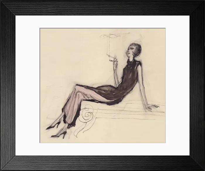 Framed Print : Woman smoking, c1950. Creator: Shirley Markham Framed Print : Woman smoking, c1950. Creator: Shirley Markham