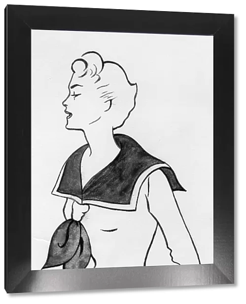 Woman with sailor top, c1950. Creator: Shirley Markham