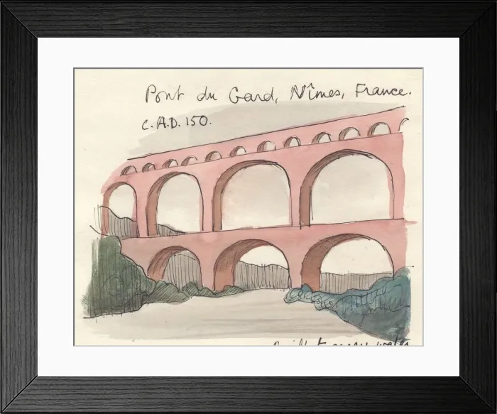 Framed Print : Pont du Gard, 1951. Creator: Shirley Markham Framed Print : Pont du Gard, 1951. Creator: Shirley Markham