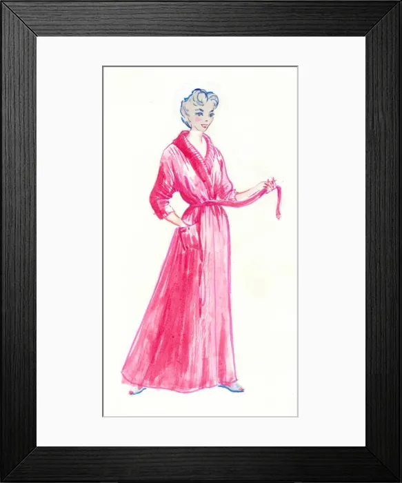 Framed Print : Woman in pink dressing gown, c1950. Creator: Shirley Markham Framed Print : Woman in pink dressing gown, c1950. Creator: Shirley Markham