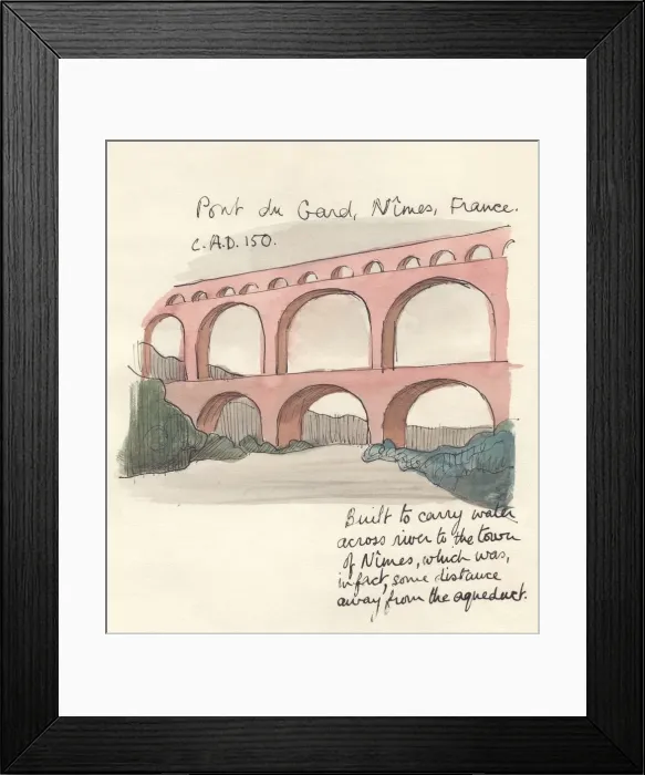 Framed Print : Pont du Gard, Nimes, France, 1951. Creator: Shirley Markham Framed Print : Pont du Gard, Nimes, France, 1951. Creator: Shirley Markham
