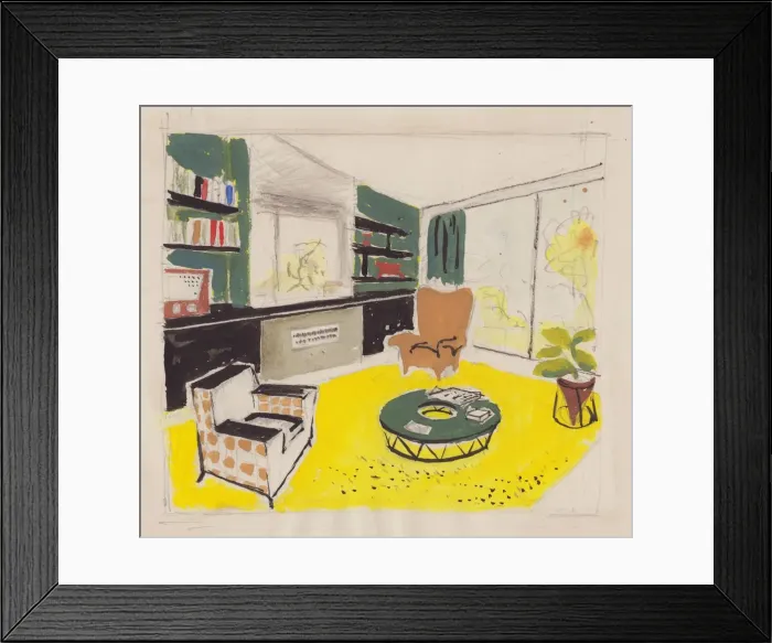 Framed Print : Interior design, 1951. Creator: Shirley Markham Framed Print : Interior design, 1951. Creator: Shirley Markham