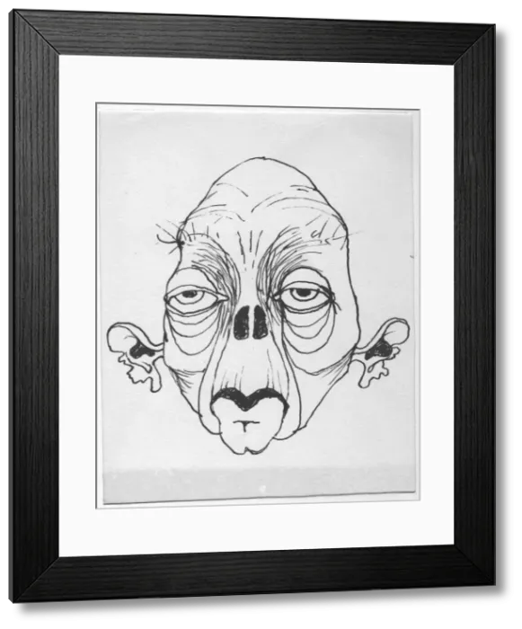 Framed Print : Grotesque face, 1952. Creator: Shirley Markham Framed Print : Grotesque face, 1952. Creator: Shirley Markham
