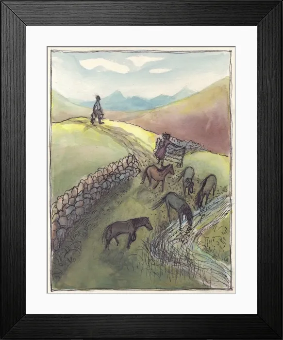 Framed Print : Horses drinking, 1952. Creator: Shirley Markham Framed Print : Horses drinking, 1952. Creator: Shirley Markham