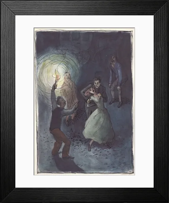 Framed Print : Woman being abducted, 1952. Creator: Shirley Markham Framed Print : Woman being abducted, 1952. Creator: Shirley Markham