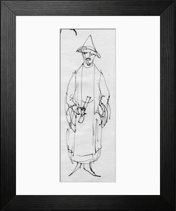 Framed Print : Man in pointy hat, c1950. Creator: Shirley Markham Framed Print : Man in pointy hat, c1950. Creator: Shirley Markham
