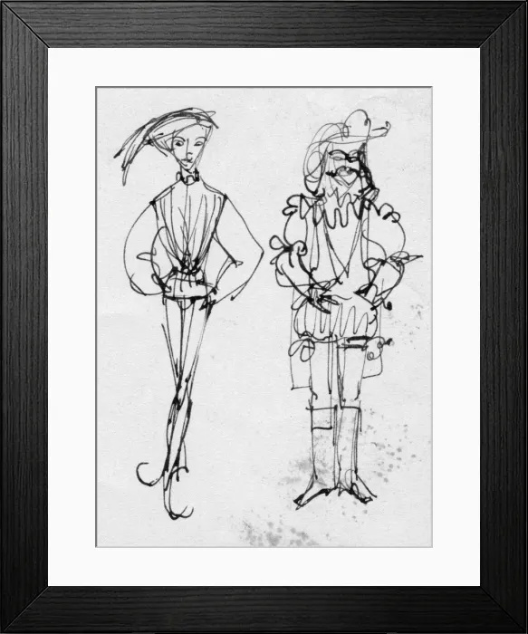 Framed Print : Men in period costume, c1950. Creator: Shirley Markham Framed Print : Men in period costume, c1950. Creator: Shirley Markham