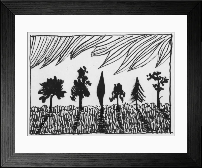 Framed Print : Trees, 1951. Creator: Shirley Markham Framed Print : Trees, 1951. Creator: Shirley Markham