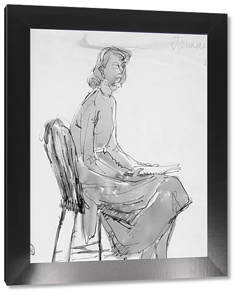 Woman sitting on a chair, c1950. Creator: Shirley Markham