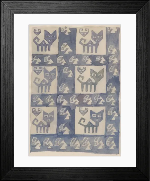 Framed Print : South American textile design, 1951. Creator: Shirley Markham Framed Print : South American textile design, 1951. Creator: Shirley Markham