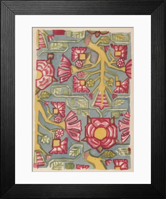 Framed Print : Floral design, c1950. Creator: Shirley Markham Framed Print : Floral design, c1950. Creator: Shirley Markham