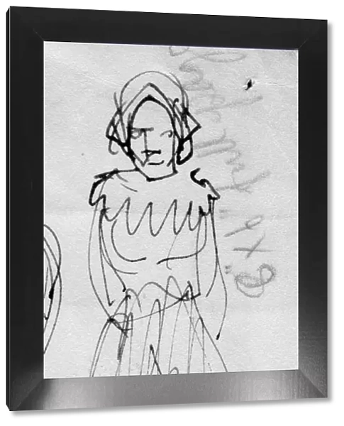 Woman in period costume, c1950. Creator: Shirley Markham