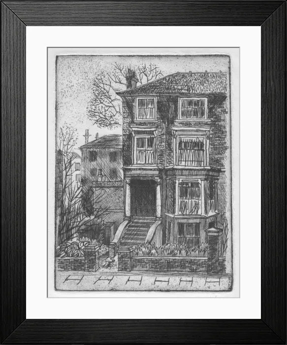 Framed Print : The House across the Street, 1951. Creator: Shirley Markham Framed Print : The House across the Street, 1951. Creator: Shirley Markham
