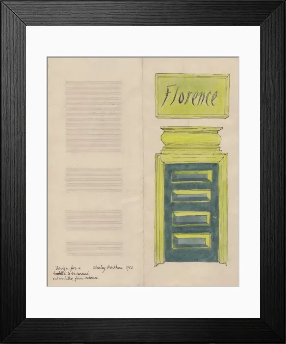 Framed Print : Florence leaflet, 1952. Creator: Shirley Markham Framed Print : Florence leaflet, 1952. Creator: Shirley Markham