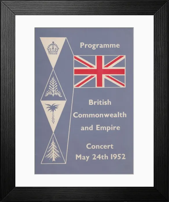 Framed Print : Programme for the British Commonwealth and Empire Concert, May 24th 1952. Creator: Shirley Markham Framed Print : Programme for the British Commonwealth and Empire Concert, May 24th 1952. Creator: Shirley Markham