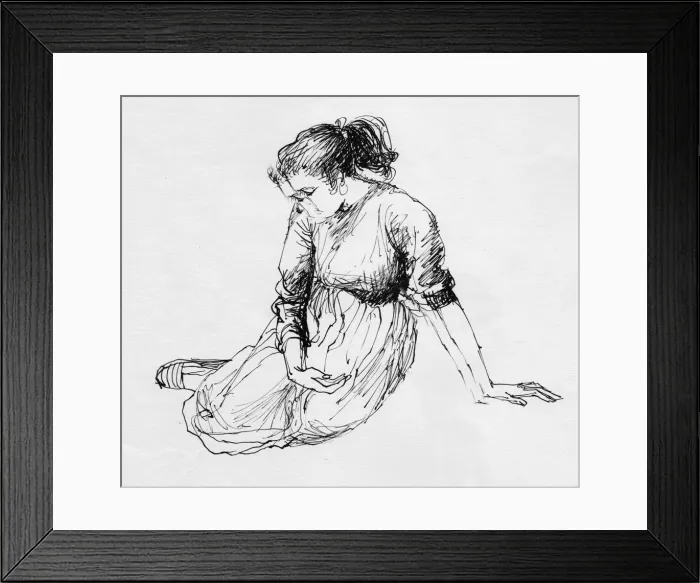 Framed Print : Seated woman, c1950. Creator: Shirley Markham Framed Print : Seated woman, c1950. Creator: Shirley Markham