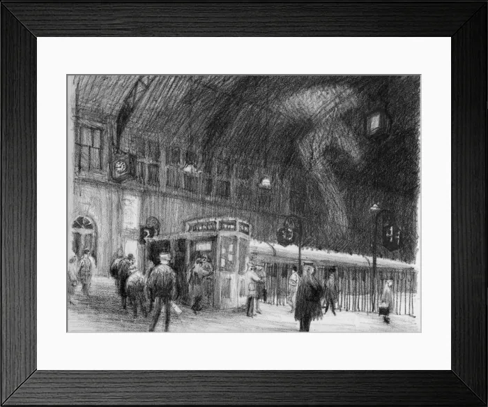 Framed Print : Railway station, 1951. Creator: Shirley Markham Framed Print : Railway station, 1951. Creator: Shirley Markham