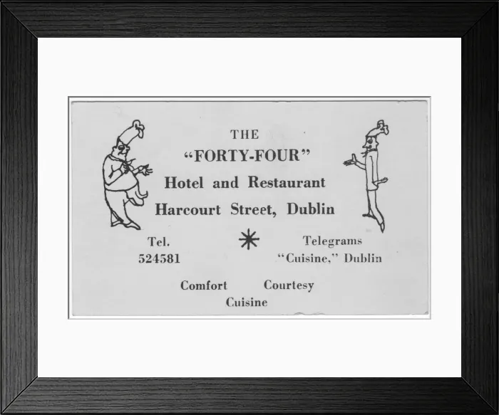 Framed Print : The Forty-Four restaurant card, c1955. Creator: Shirley Markham Framed Print : The Forty-Four restaurant card, c1955. Creator: Shirley Markham