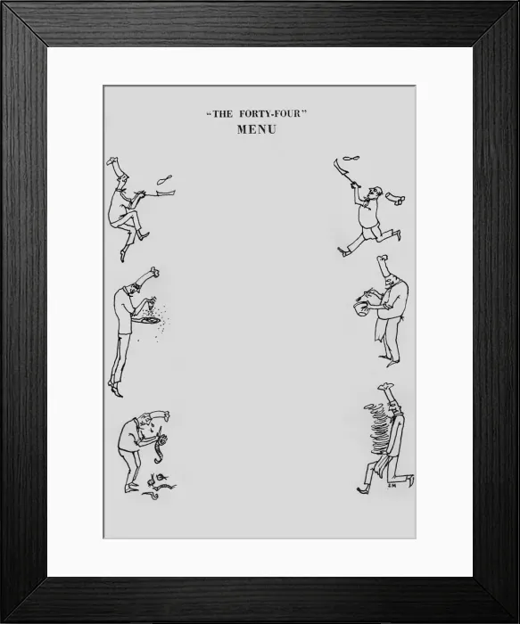 Framed Print : The Forty-Four restaurant menu, c1955. Creator: Shirley Markham Framed Print : The Forty-Four restaurant menu, c1955. Creator: Shirley Markham