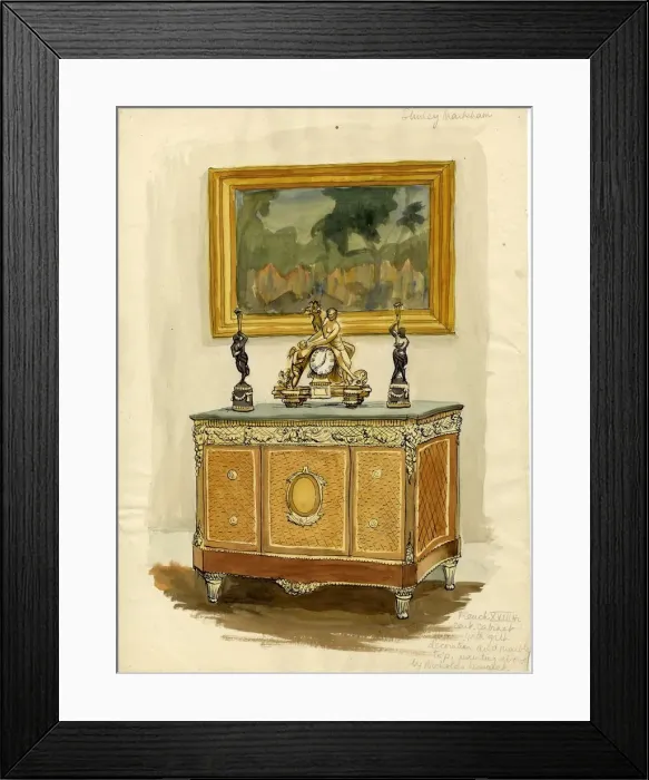 Framed Print : French XVIIIth century cabinet, c1950. Creator: Shirley Markham Framed Print : French XVIIIth century cabinet, c1950. Creator: Shirley Markham