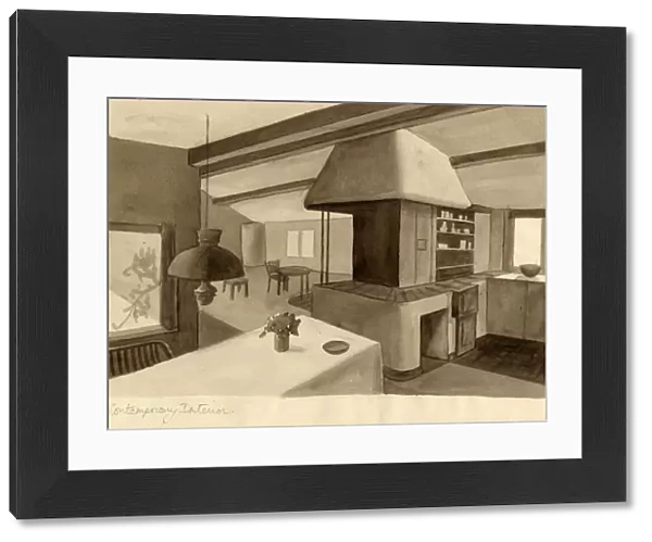 Contemporary interior, c1950. Creator: Shirley Markham