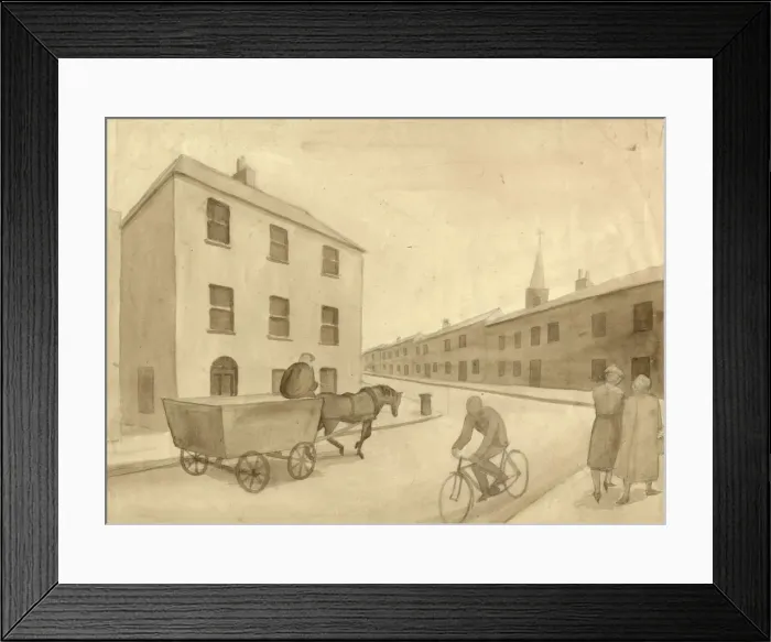 Framed Print : Monochrome street scene, 1951. Creator: Shirley Markham