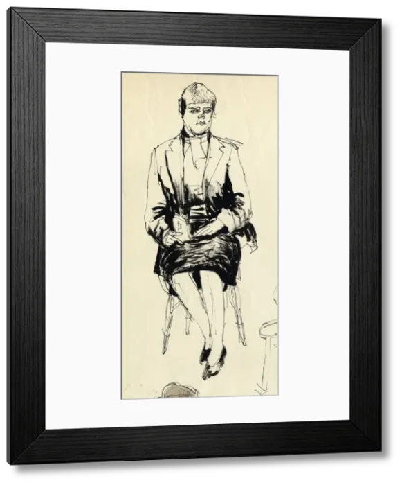 Framed Print : Seated woman, 1953. Creator: Shirley Markham Framed Print : Seated woman, 1953. Creator: Shirley Markham