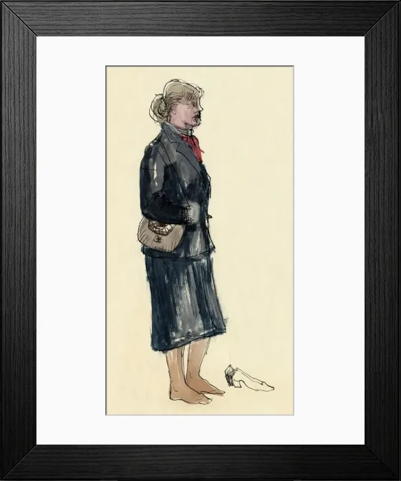 Framed Print : Woman in stockinged feet, 1953. Creator: Shirley Markham Framed Print : Woman in stockinged feet, 1953. Creator: Shirley Markham