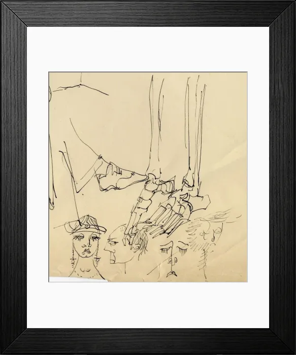 Framed Print : Faces, and bones of the foot, 1953. Creator: Shirley Markham Framed Print : Faces, and bones of the foot, 1953. Creator: Shirley Markham