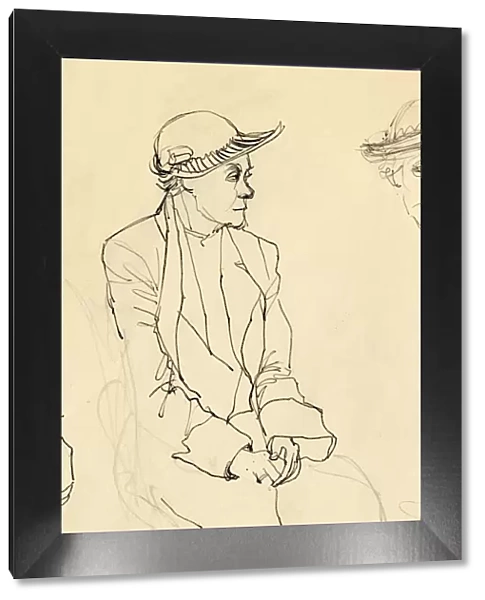 Seated woman in hat, 1953. Creator: Shirley Markham