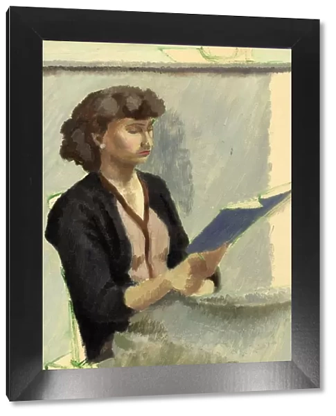 Seated woman reading, c1953. Creator: Shirley Markham