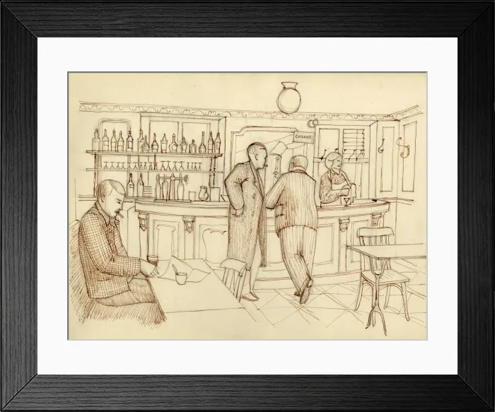Framed Print : Cafe scene, Paris, France, c1951. Creator: Shirley Markham Framed Print : Cafe scene, Paris, France, c1951. Creator: Shirley Markham