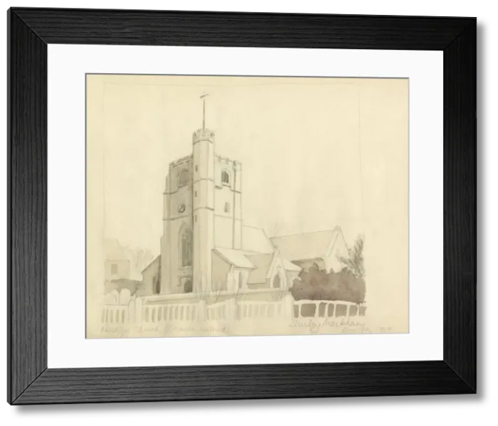 Framed Print : Hadley Church, 1950. Creator: Shirley Markham Framed Print : Hadley Church, 1950. Creator: Shirley Markham