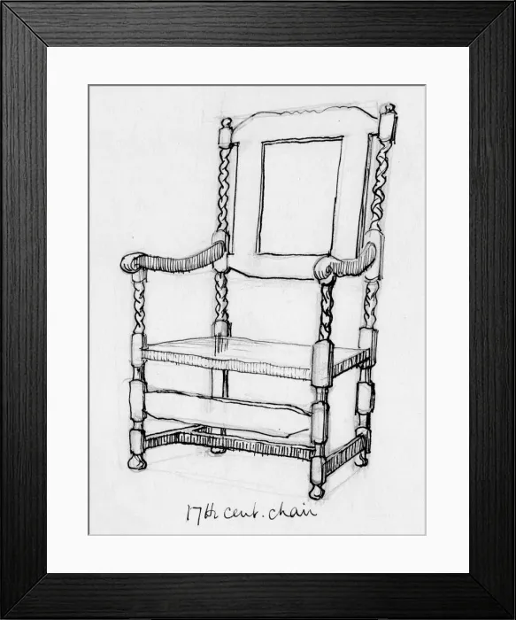 Framed Print : 17th century chair, c1760, (c1950). Creator: Shirley Markham Framed Print : 17th century chair, c1760, (c1950). Creator: Shirley Markham