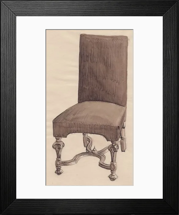 Framed Print : Late 17th century chair, (1951). Creator: Shirley Markham Framed Print : Late 17th century chair, (1951). Creator: Shirley Markham