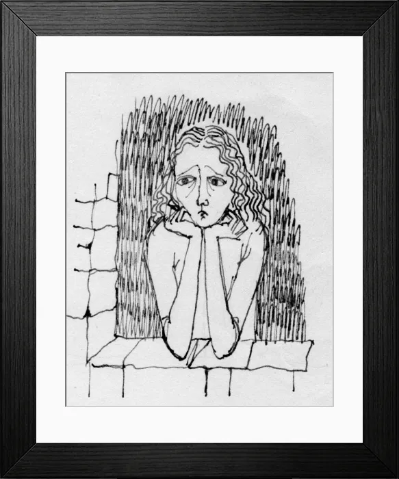 Framed Print : Worried woman, c1950. Creator: Shirley Markham Framed Print : Worried woman, c1950. Creator: Shirley Markham